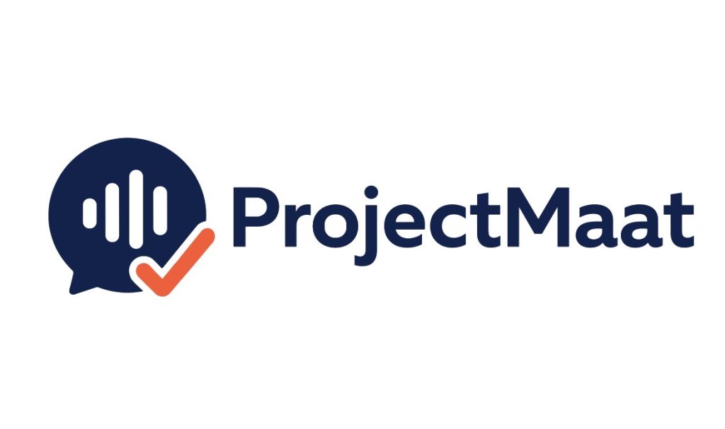 Logo van ProjectMaat met spraakbubbel en vinkje, project voor meterkastvernieuwing in Ede door SEO Lokaal met Hager groepenkast.